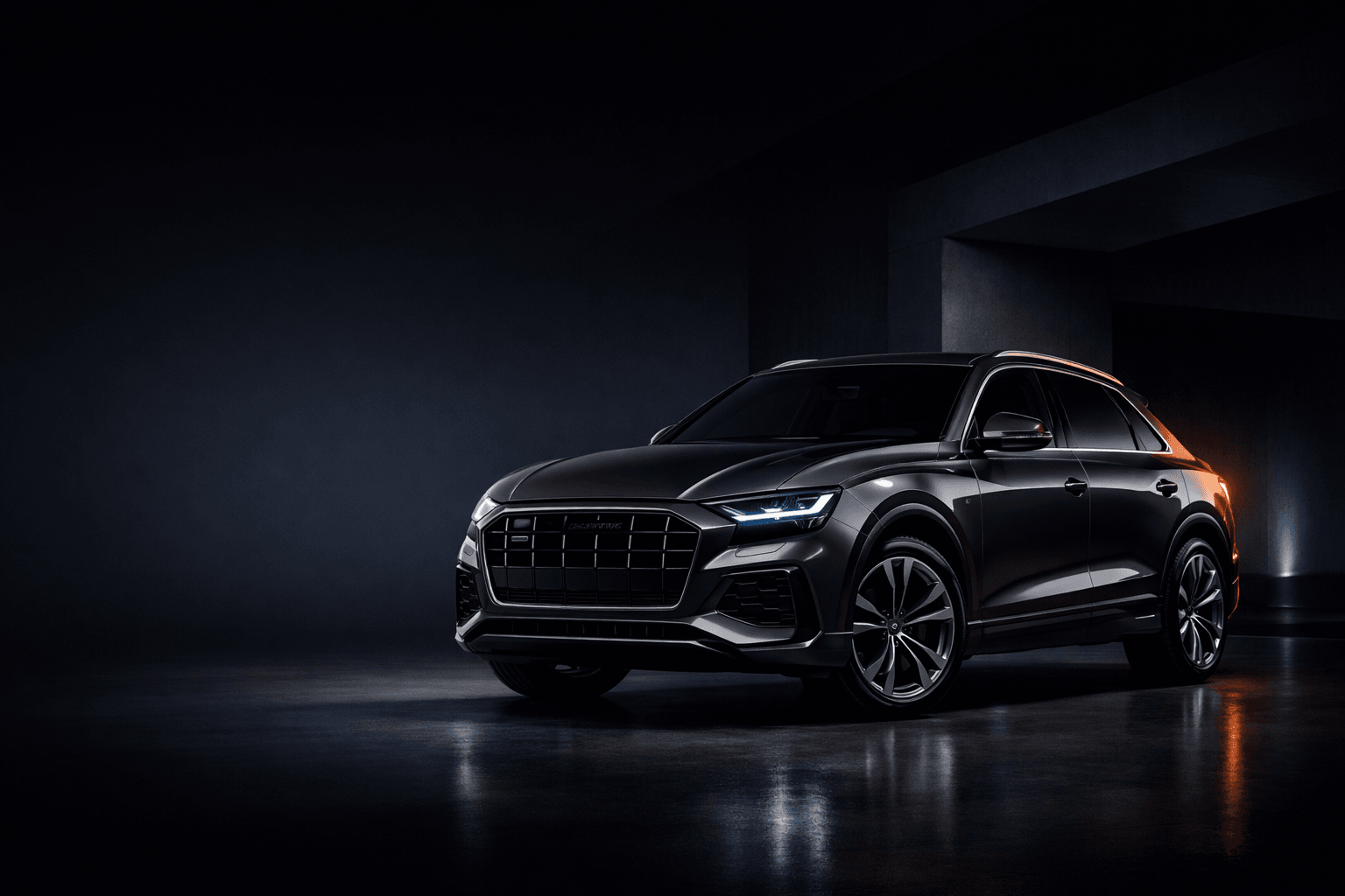 Audi Q8 rental car — premium vehicle available in Albania