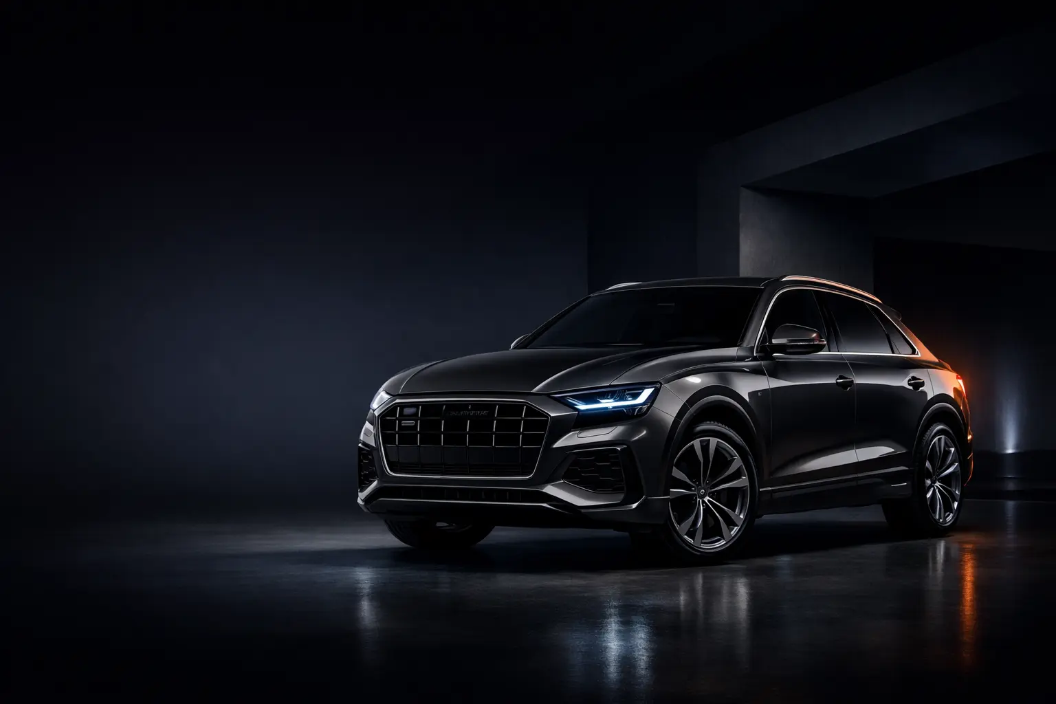 Audi Q8 rental car — premium vehicle available in Albania